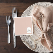 Modern Neutral Monogram Botanical Napkin Serviette