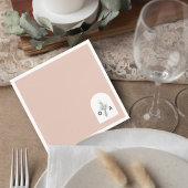 Modern Neutral Monogram Botanical Napkin Serviette