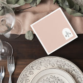 Modern Neutral Monogram Botanical Napkin Serviette