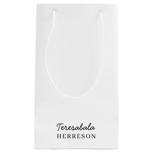 Modern Neutral Monogram Design Kleine Geschenktüte (Vorderseite)