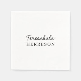 Modern Neutral Monogram Design Serviette