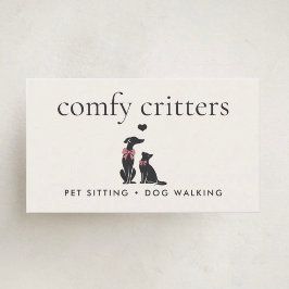 Modern Neutral Pet Sitter Dog Walker | Editable Visitenkarte