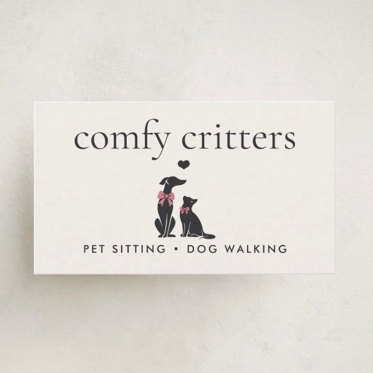 Modern Neutral Pet Sitter Dog Walker | Editable Visitenkarte