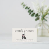 Modern Neutral Pet Sitter Dog Walker | Editable Visitenkarte (Stehend Vorderseite)