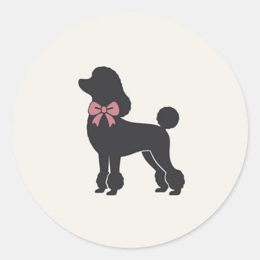 Modern Neutral Poodle Seal Sticker (Vorderseite)