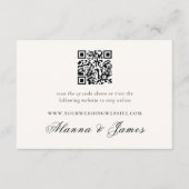 Modern Neutral QR Code Wedding Details & RSVP Begleitkarte (Vorderseite)