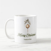 Modern neutral script Nordic look custom name Xmas Kaffeetasse (Links)