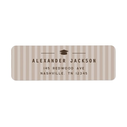 Modern Neutral Stripes Graduation Return Address (Vorne)
