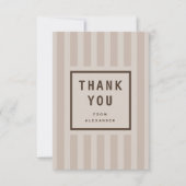 Modern Neutral Stripes Graduation Thank You Dankeskarte (Vorderseite)