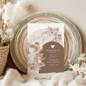 Modern Neutral Teddy Bear Baby Shower Balloons Dankeskarte