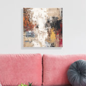 Modern Neutral Tones Im | Expressionist Wave Canva Leinwanddruck (Insitu (Wohnzimmer))