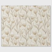 Modern Neutral Tulip Ivory Floral Pattern Geschenkpapier (Flach)