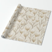 Modern Neutral Tulip Ivory Floral Pattern Geschenkpapier (Ungerollt)