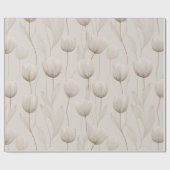 Modern Neutral Tulip Ivory Floral Pattern Geschenkpapier (Flach)