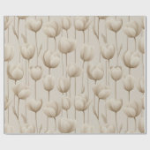 Modern Neutral Tulip Ivory Floral Pattern Geschenkpapier (Flach)