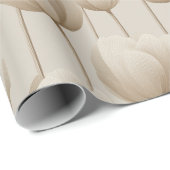 Modern Neutral Tulip Ivory Floral Pattern Geschenkpapier (Rolleneckpunkt)