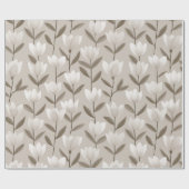 Modern Neutral Tulip Ivory Floral Pattern Geschenkpapier (Flach)