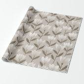 Modern Neutral Tulip Ivory Floral Pattern Geschenkpapier (Ungerollt)