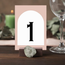 Modern Neutral Wedding Table Numbers