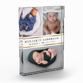 Modern New Baby Birth Stats Foto Collage (Links)