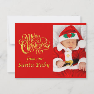 Modern New Baby Christmas Holiday Foto Card Feiertagskarte