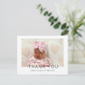 Modern New Baby Vielen Dank Foto Postcard Postkarte (Stehend Vorderseite)