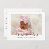 Modern New Baby Vielen Dank Foto Postcard Postkarte (Vorne/Hinten)