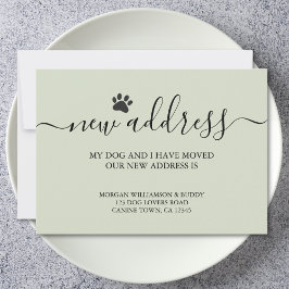 Modern New Home Calligraphy Pale Green Moving Ankündigung
