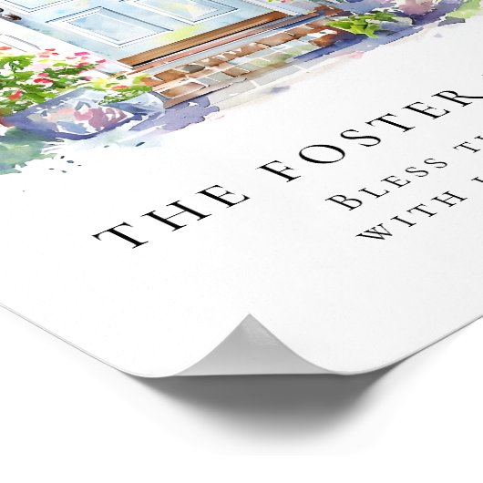 Modern New Home Simple Watercolor Poster (Ecke)