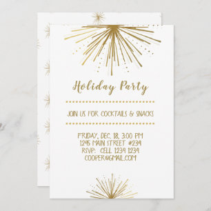 Modern NEW YEAR Party Star Holiday Party Einladung