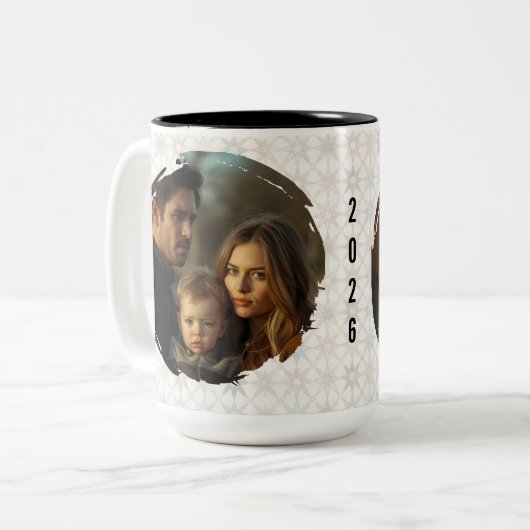 Modern New Year Resolutions Checklist Personalized Zweifarbige Tasse (Vorderseite Links)