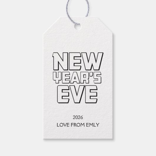 Modern New Year’s Eve Party Geschenkanhänger (Vorderseite)