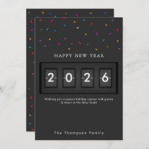Modern New Year Simple Countdown Confetti