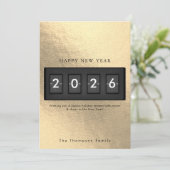 Modern New Year Simple Countdown Gold (Stehend Vorderseite)