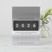 Modern New Year Simple Countdown Silver (Stehend Vorderseite)