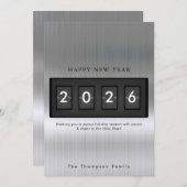 Modern New Year Simple Countdown Silver (Vorne/Hinten)