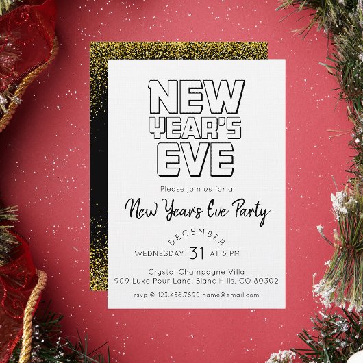Modern New Year's Eve Party Einladung