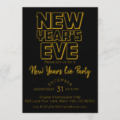 Modern New Year's Eve Party Einladung (Vorderseite)