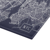 Modern New York City Map | NYC | Navy Blue Schneidebrett (Ecke)