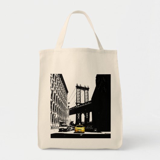 Modern New York City Nyc Brooklyn Bridge Taxi Tragetasche (Vorne)