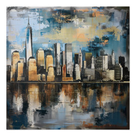 Modern New York City Skyline Art Print Poster