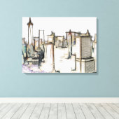 Modern New York Skyline Leinwand Malerei (Insitu (Holzboden))