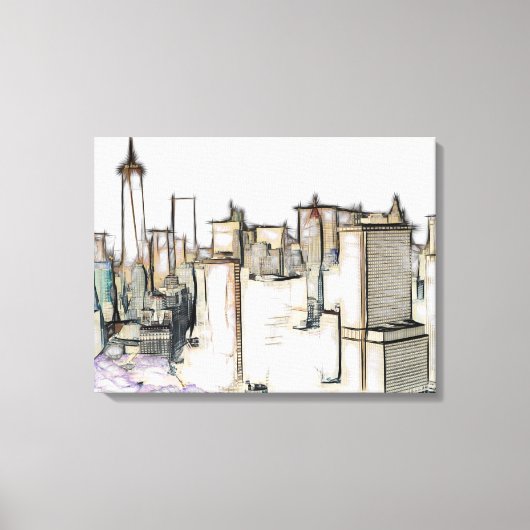 Modern New York Skyline Leinwand Malerei (Vorderseite)
