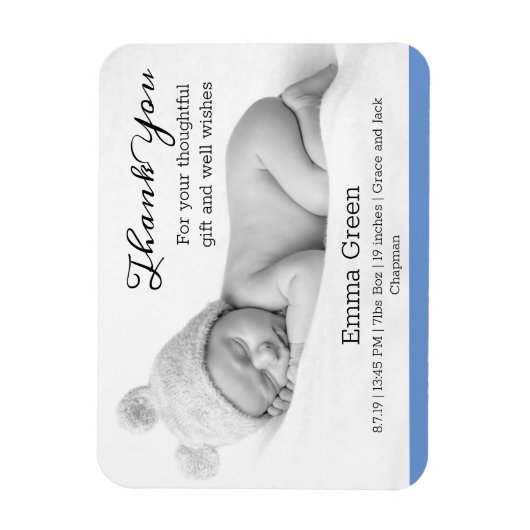 Modern Newborn Baby Foto Danke Magnet (Vertikal)