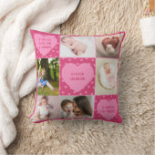 Modern Newborn Baby Personalized 6 Photo Collage  Kissen (Decke)