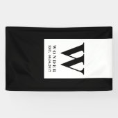 Modern Newly Wed Monogram | Black Minimalist Logo Banner (Horizontal)