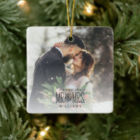 Modern Newlywed Mr. & Mrs. Hand Lettered Foto