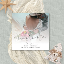 Modern Newlyweds Foto Overlay Frohe Weihnachten