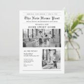 Modern Newspaper Moving Announcement Einladung (Stehend Vorderseite)