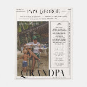 Modern Newspaper-Style Father’s Day Photo Blanket Fleecedecke (Vorderseite)
